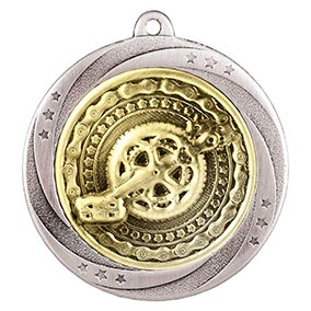 Silver Superstar Cycling Medal 60mm