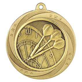 Gold Superstar Darts Medal 60mm