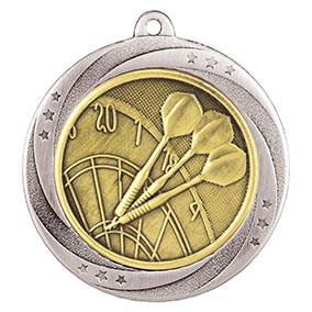 Silver Superstar Darts Medal 60mm