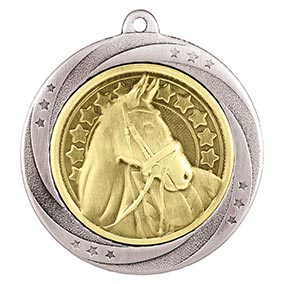 Silver Superstar Equestrian Medal 60mm