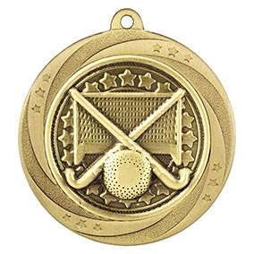 Gold Superstar Hockey Medal 60mm