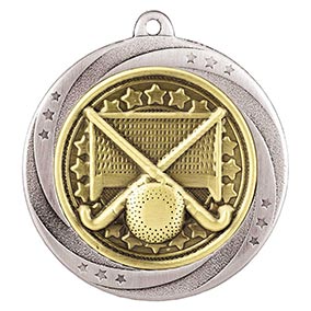 Silver Superstar Hockey Medal 60mm
