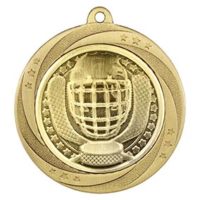 Gold Superstar Ice Hockey Medal 60mm