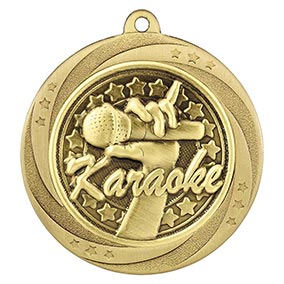 Gold Superstar Karaoke Medal 60mm