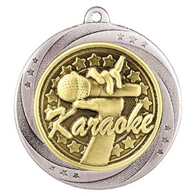 Silver Superstar Karaoke Medal 60mm