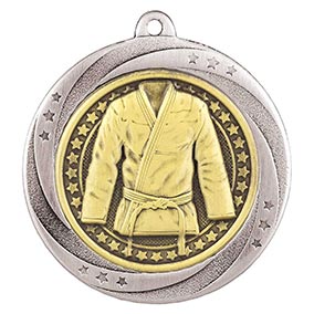 Silver Superstar Judo Martial Arts Medal 60mm