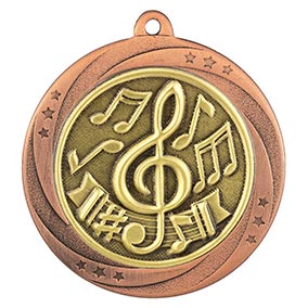 Bronze Superstar Music Medal 60mm