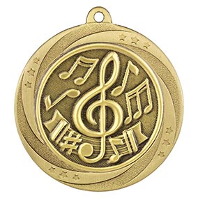 Gold Superstar Music Medal 60mm