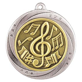 Silver Superstar Music Medal 60mm