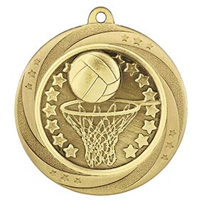 Gold Superstar Netball Medal 60mm