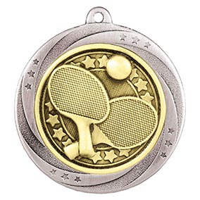 Silver Superstar Table Tennis Medal 60mm