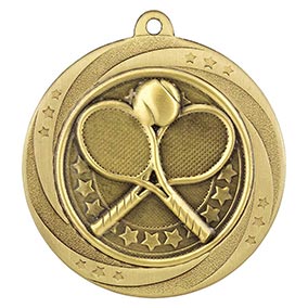 Gold Superstar Tennis Medal 60mm
