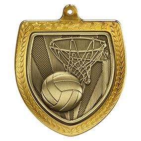 Gold Cobra Shield Netball Medal 70mm