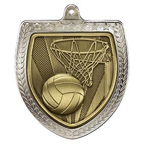 Silver Cobra Shield Netball Medal 70mm