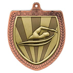 Bronze Cobra Shield Swimming Medal 70mm