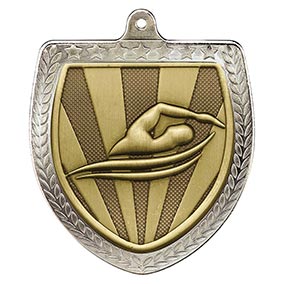 Silver Cobra Shield Swimming Medal 70mm