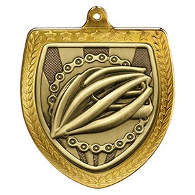 Gold Cobra Shield Cycling Medal 70mm