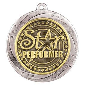 Silver Superstar Star Performer Medal 60mm