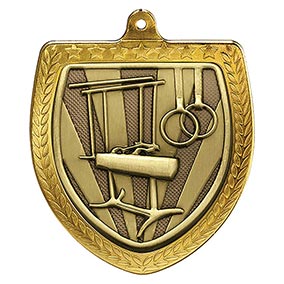 Gold Cobra Shield Gymnastics Medal 70mm