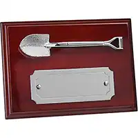 7in x 5in Gold Silver Shovel Plaque Award