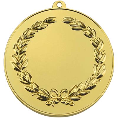 2in Gold Finish Wreath Medal - With Loop