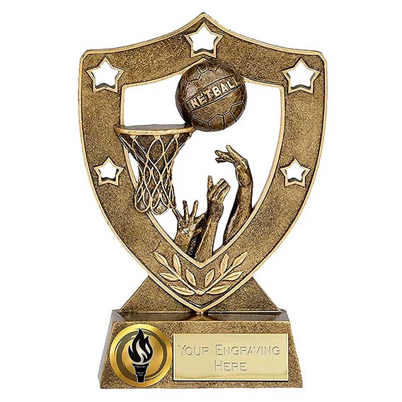 150mm Star Shield Netball Trophy