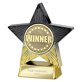Gold Superstar Winner Trophy 110mm