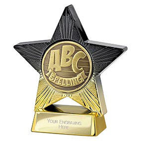 Gold Superstar Spelling Award 110mm