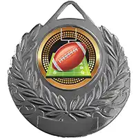 American Football 50mm Silver Medal