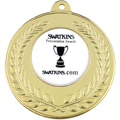 50mm Gold Finish Laurel Wreath Medal