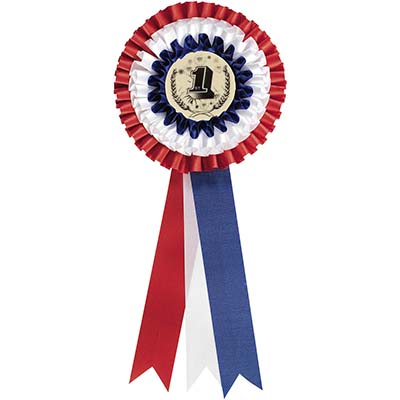 2BC 12in Red, White & Blue Large Rosette