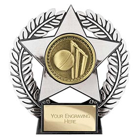 Emperor Star Silver Cricket Plaque