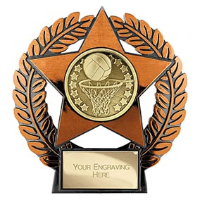 Emperor Star Bronze Netball Plaque
