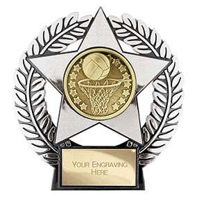 Emperor Star Silver Netball Plaque