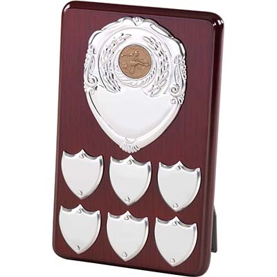 8in Perpetual 6 Silver Shields Plaque