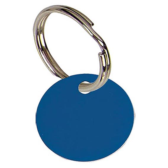 Round Blue Anodised Alum Tag