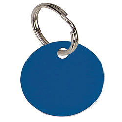 Round Blue Anodised Alum Tag