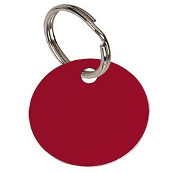 Round Red  Anodised Alum Tag