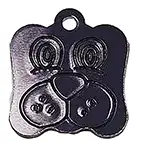 Dog Face Black Pet Tag 23mm