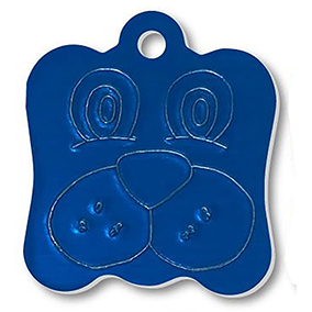 Dog Face Blue Pet Tag 23mm