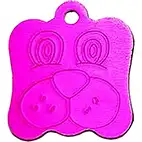 Dog Face Pink Pet Tag 23mm