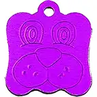 Dog Face Purple Pet Tag 23mm