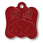 Dog Face Red Pet Tag 23mm