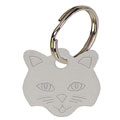 Cat face Silver Anodised Alum Tag