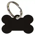 Bone Black Pet Tag 38mm