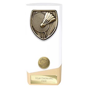 White Prime Cobra Badminton Trophy 160mm