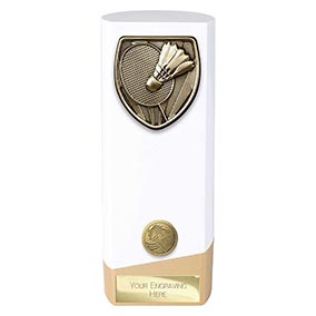 White Prime Cobra Badminton Trophy 190mm