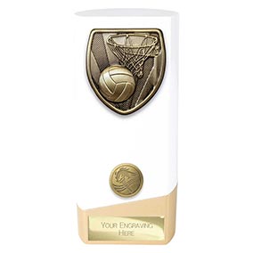 White Prime Cobra Netball Trophy 160mm