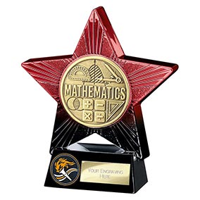 Red Superstar Maths Award 140mm