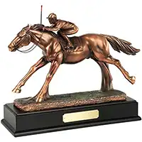 10.5in x 13in Horse & Racing Jockey Figurine Award